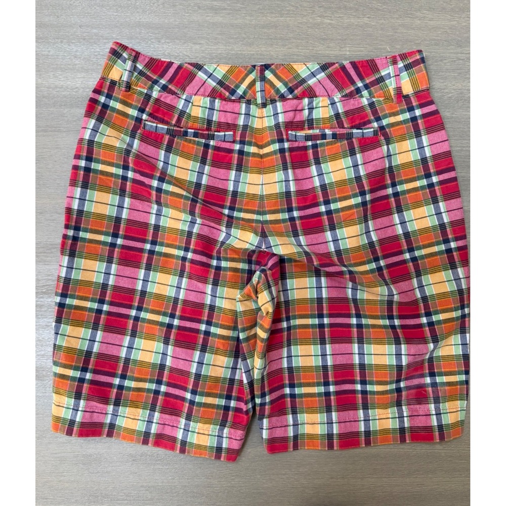 Lands End Womens Fit 2 Madras Plaid Chino Shorts Multicolor Cotton Size 10 - Picture 5 of 7